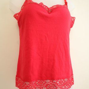 Bongo Red Lace Camisole Top, Sexy Top Lingerie, Women's Tank Top